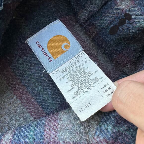 Vintage Y2K Carhartt Y07 DST denim hooded work wear jacket - Picture 5 of 9